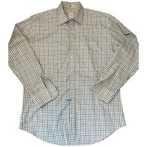 Peter Millar Nanoluxe Easy Care Cotton Multi Color Check Casual Dress Shirt L